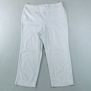 Chico's SO SLIMMING Pull-On Crop‎ Pants Women's Career Casual Office White 1 M/8